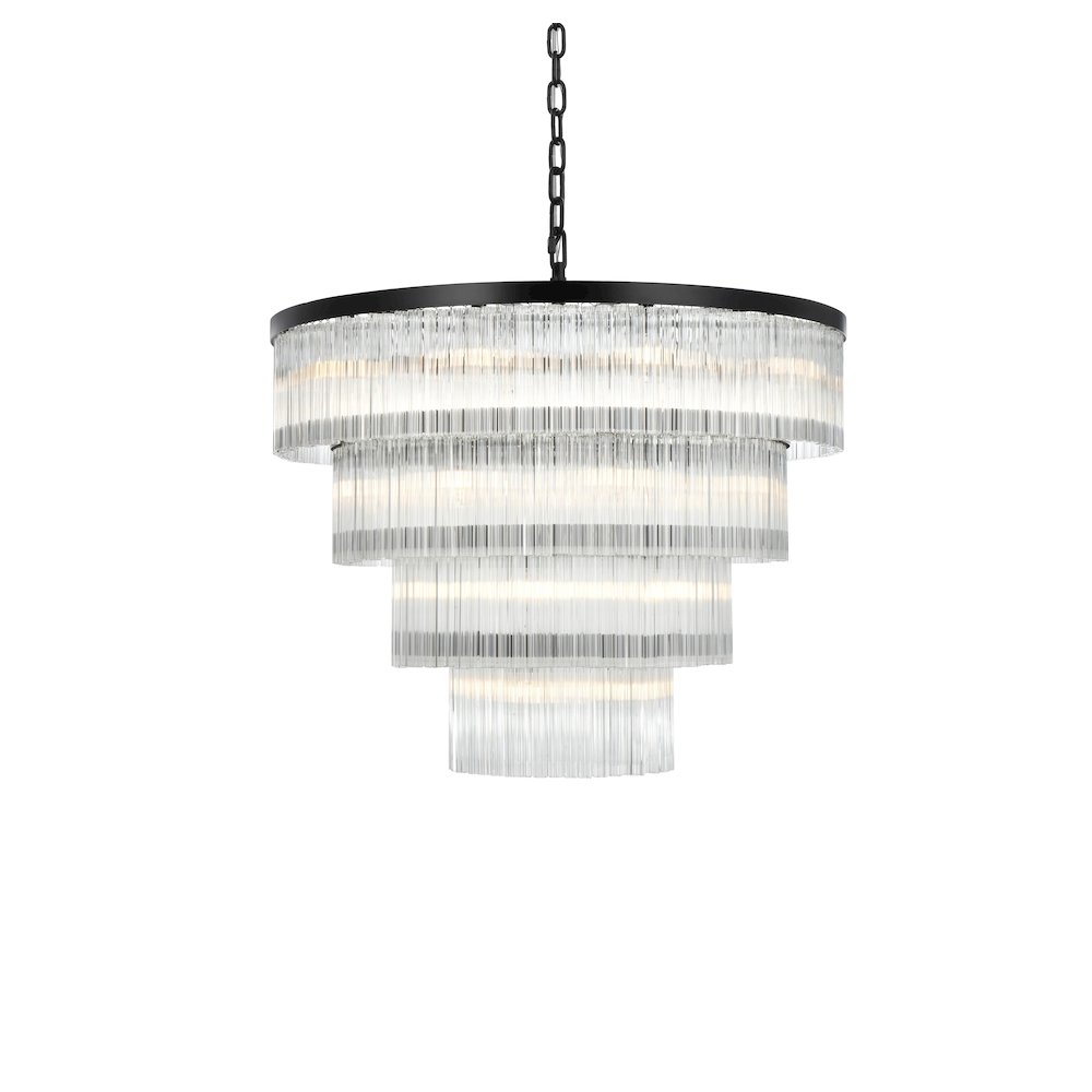 Harlow 40 Inch Chandelier In Black. Picture 3