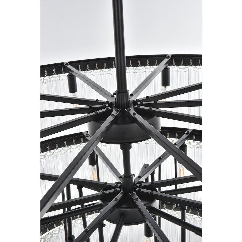 Harlow 40 Inch Chandelier In Black. Picture 5