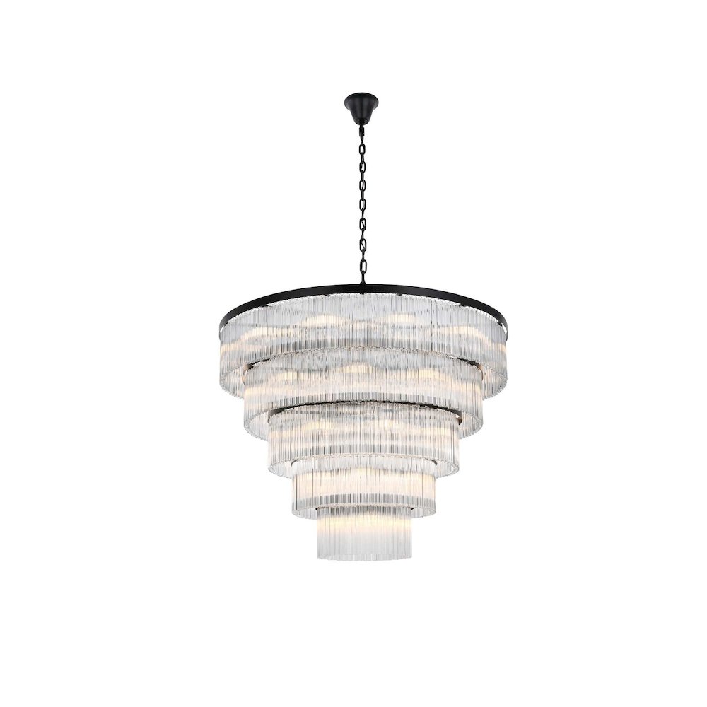 Harlow 48 inch Chandelier in Black. Picture 1