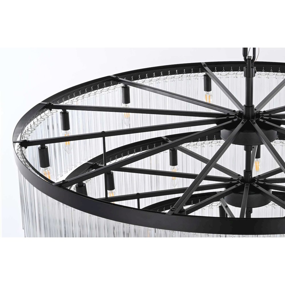 Harlow 48 inch Chandelier in Black. Picture 5