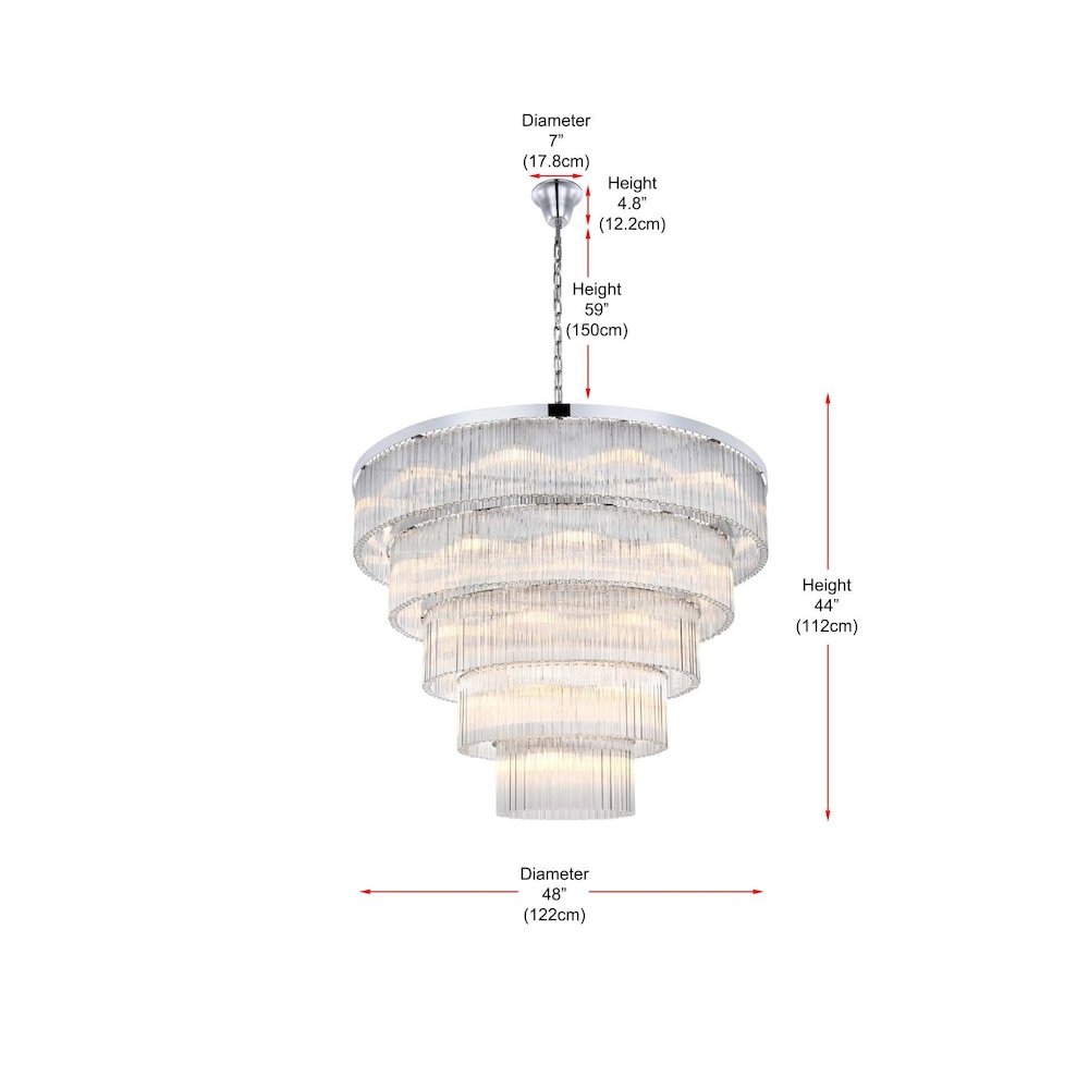 Harlow 48 inch Chandelier in Chrome. Picture 7