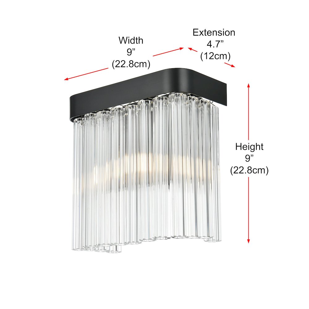 Harlow 9 Inch Wall Sconce In Black. Picture 7