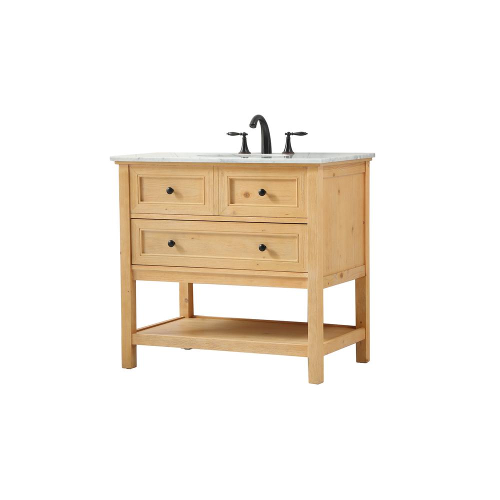 36 inch Single bathroom vanity in natural wood. Picture 7