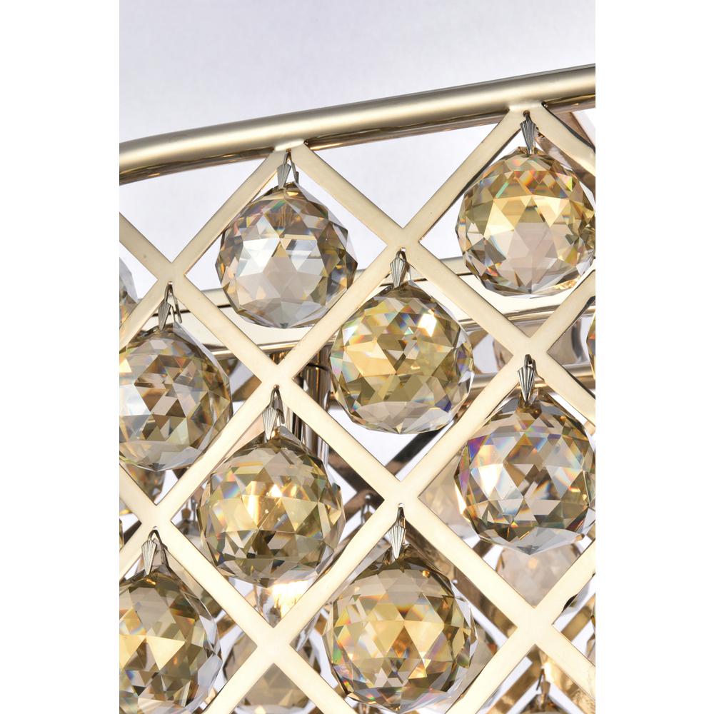 Madison 7 light polished Nickel Chandelier Golden Teak (Smoky) Royal Cut Crystal. Picture 5