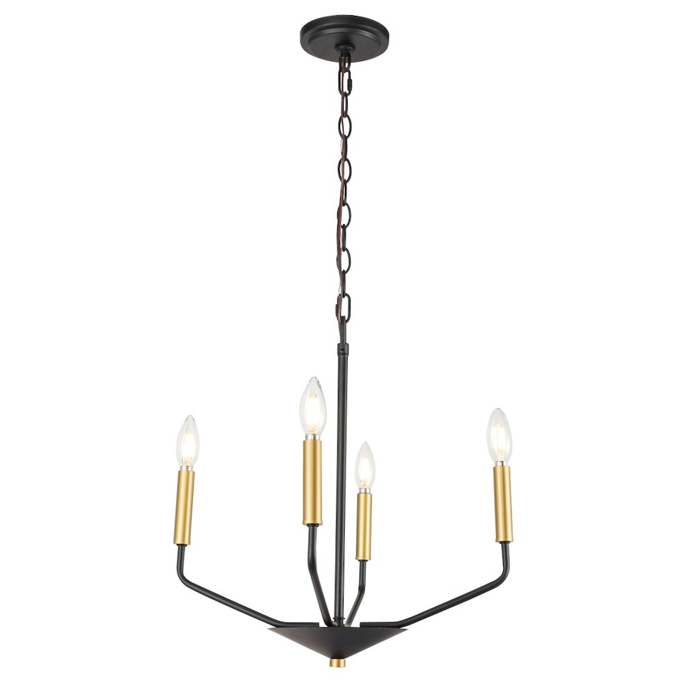 Enzo 4 Light Black And Brass Pendant. Picture 7