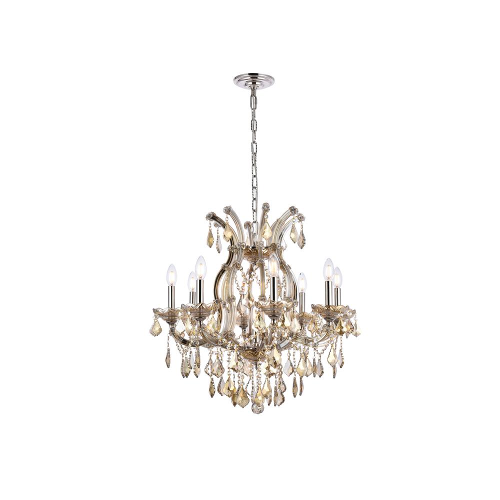 Maria Theresa 9 light Golden Teak Chandelier Golden Teak. Picture 1