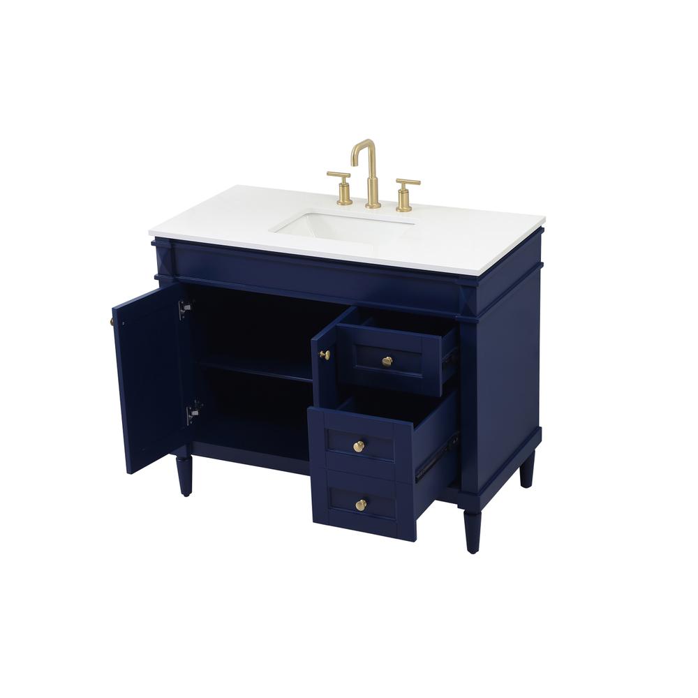 42 inch Single bathroom vanity in blue. Picture 9
