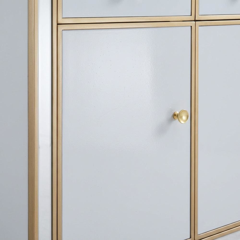 Gold mirrored credenza with spacious storage and elegant design. Picture 5