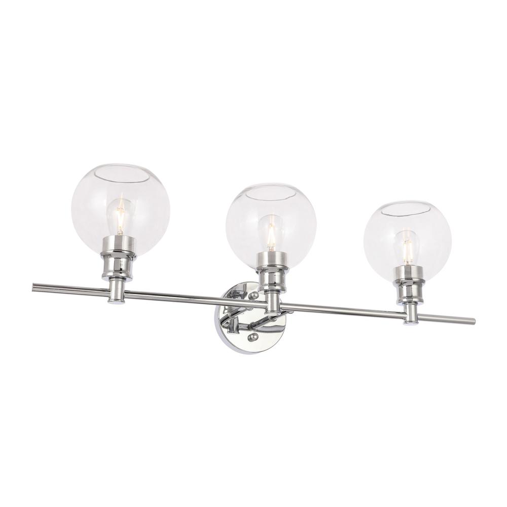 Collier 3 light Chrome and Clear glass Wall sconce. Picture 4