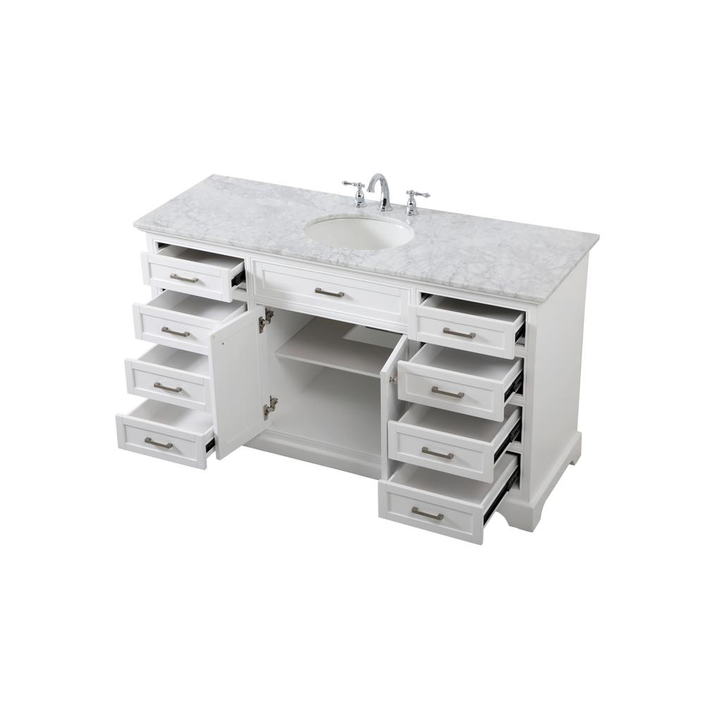 60 inch Single bathroom vanity in white. Picture 9