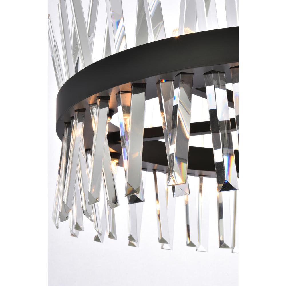 Serephina 25 inch crystal round pendant light in black. Picture 5