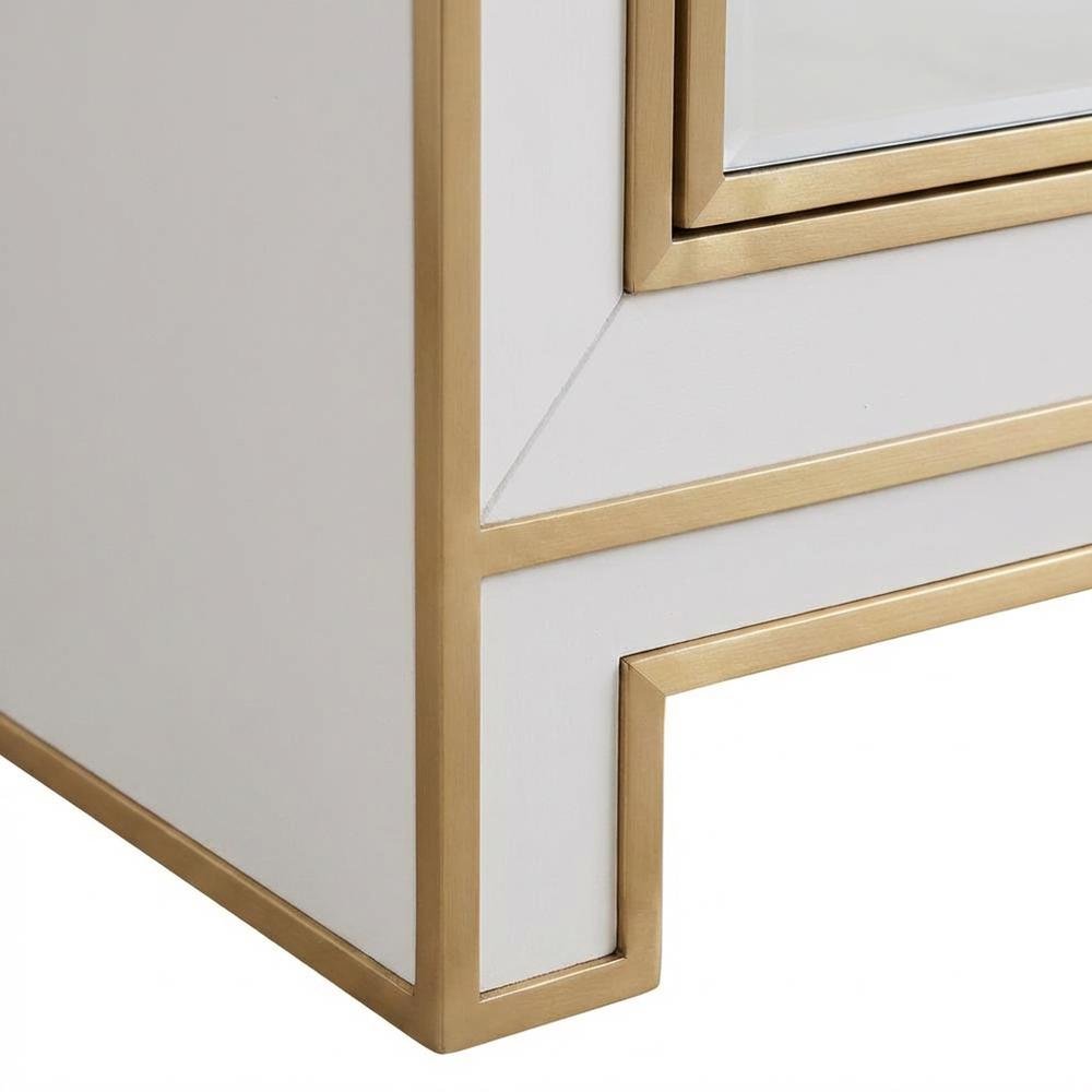 Gold mirrored credenza with spacious storage and elegant design. Picture 6
