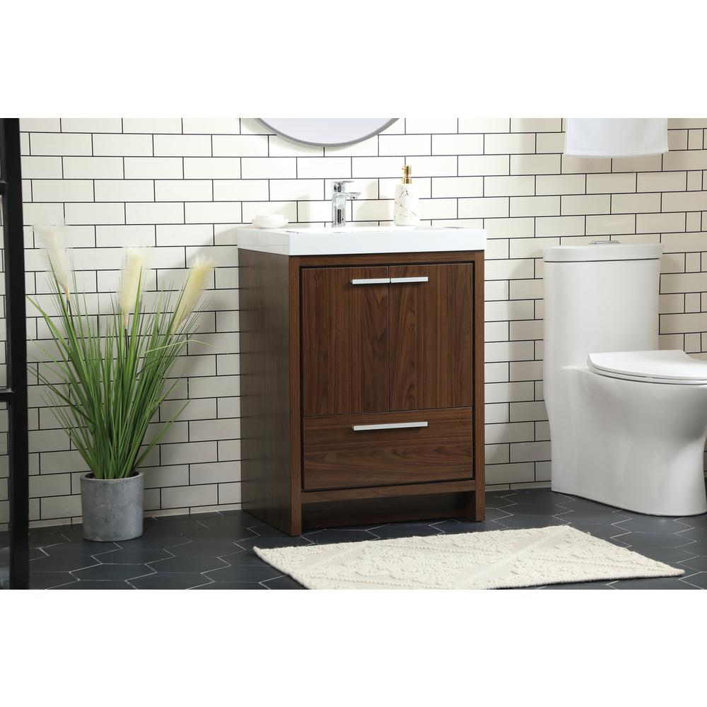 24 inch Single bathroom vanity in Walnut. Picture 2