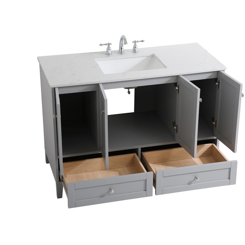 48 inch Single Bathroom Vanity in Grey. Picture 9