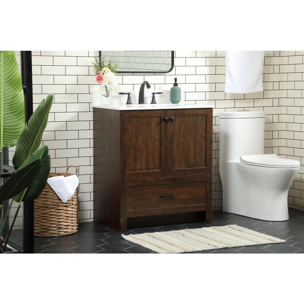 30 inch Single bathroom vanity in expresso with backsplash. Picture 2