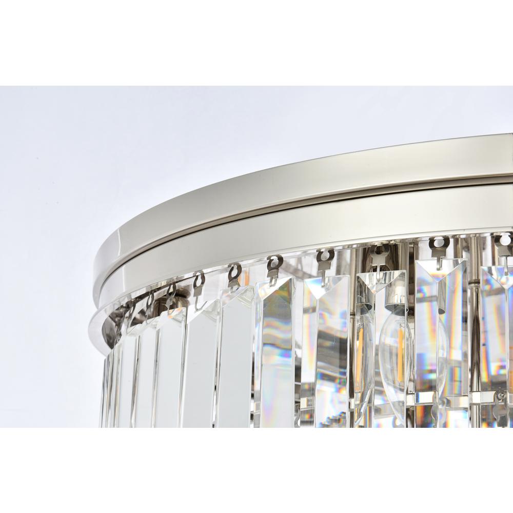 Sydney 17 light polished nickel Flush Mount Clear Royal Cut Crystal. Picture 4