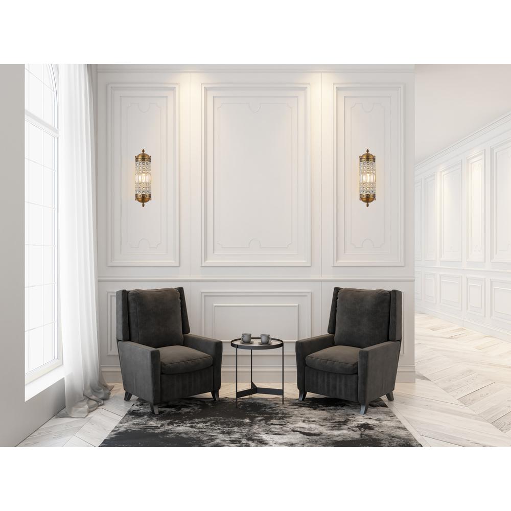Olivia 1 light French Gold Wall Sconce Clear Royal Cut Crystal. Picture 8