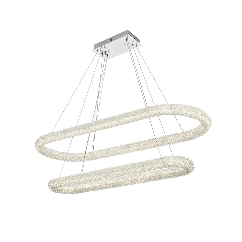 Bowen 51 inch Adjustable LED Chandelier in Chrome. Picture 2