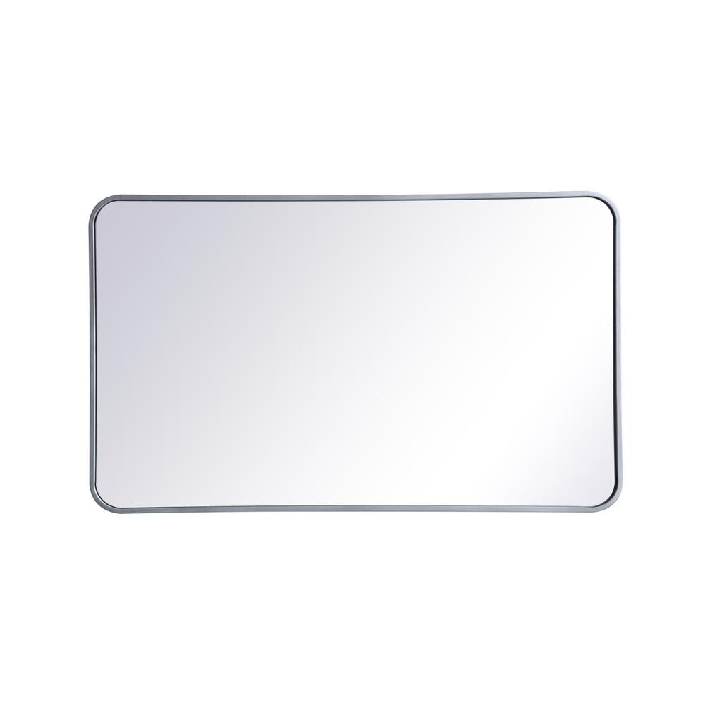 Soft corner metal rectangular mirror 24x40 inch in Silver. Picture 1