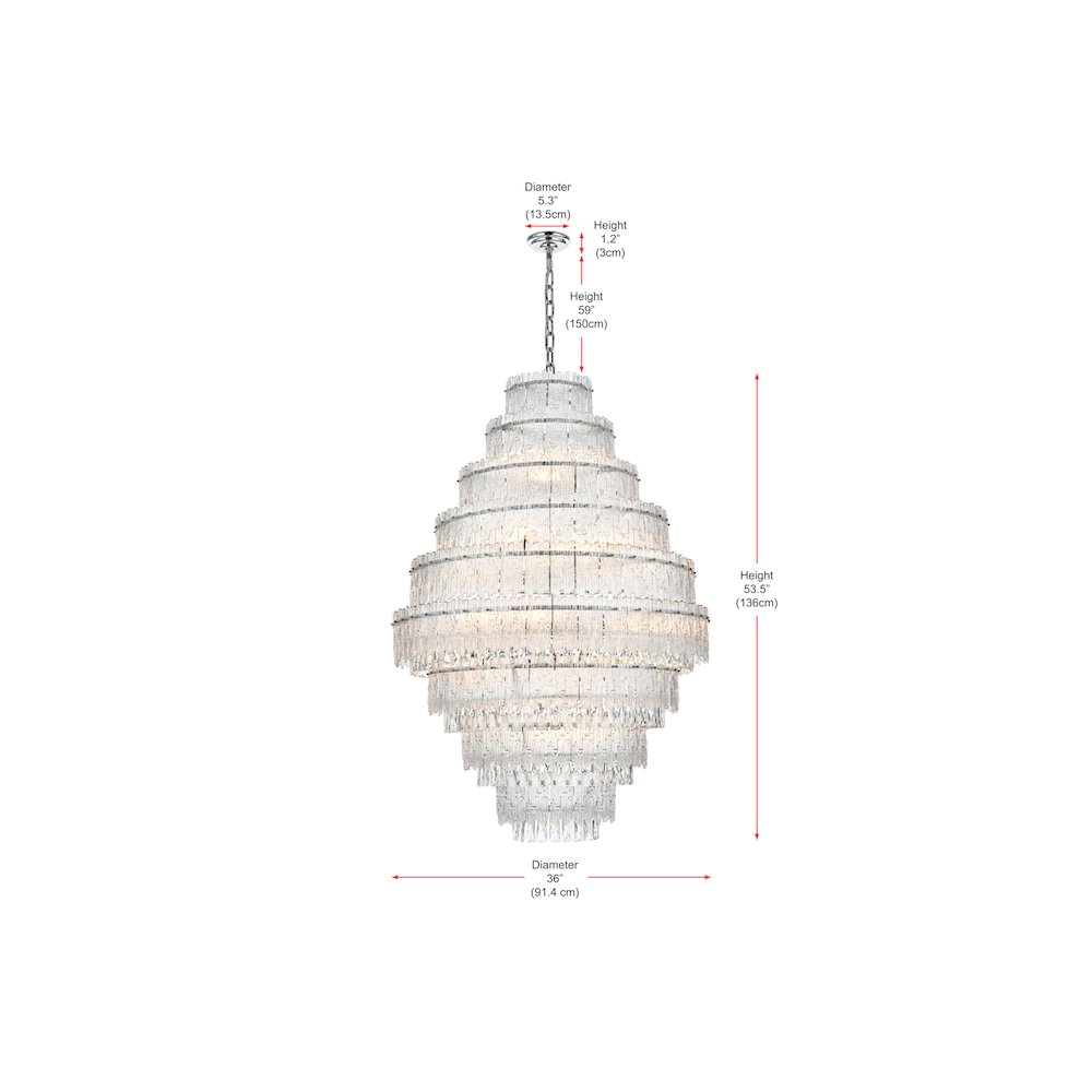 Emilia 36 inch Chandelier in Chrome. Picture 9