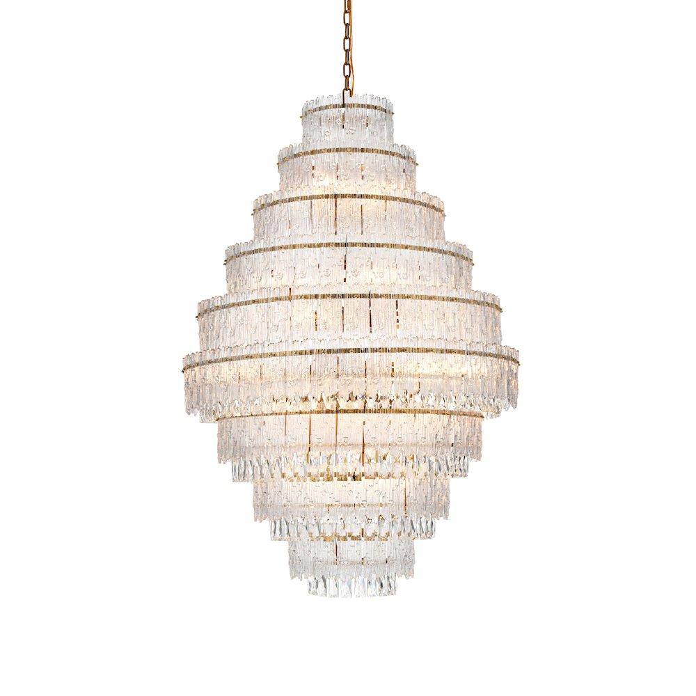 Emilia 36 inch Chandelier in Satin Gold. Picture 3