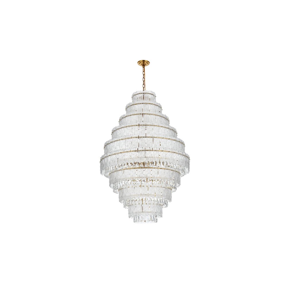 Emilia 36 inch Chandelier in Satin Gold. Picture 8