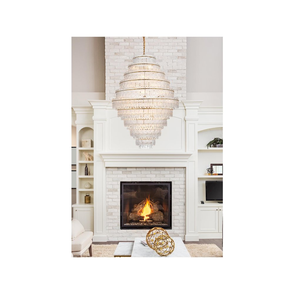 Emilia 42 inch Chandelier in Satin Gold. Picture 2