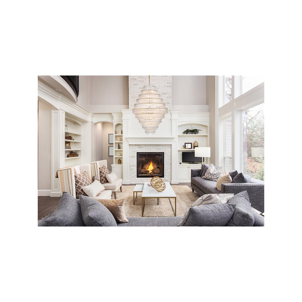Emilia 42 inch Chandelier in Satin Gold. Picture 9