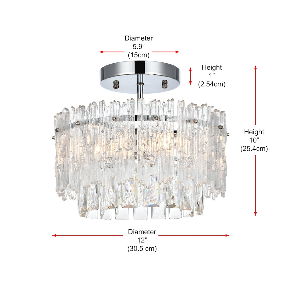 Emilia 12 inch Flush Mount in Chrome. Picture 8