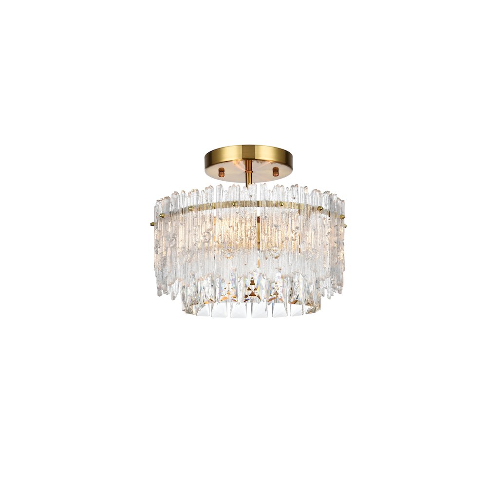 Emilia 12 inch Flush Mount in Satin Gold. Picture 1
