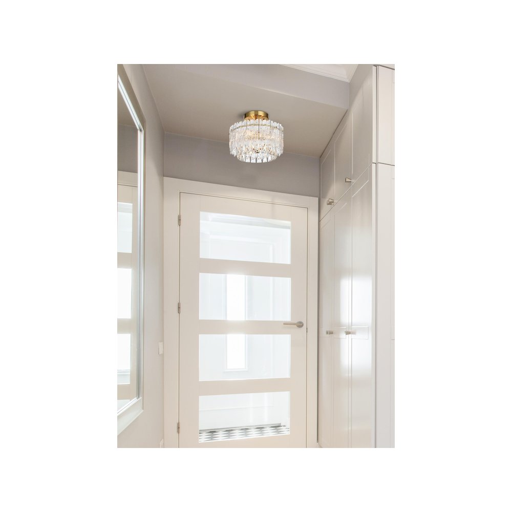 Emilia 12 inch Flush Mount in Satin Gold. Picture 2