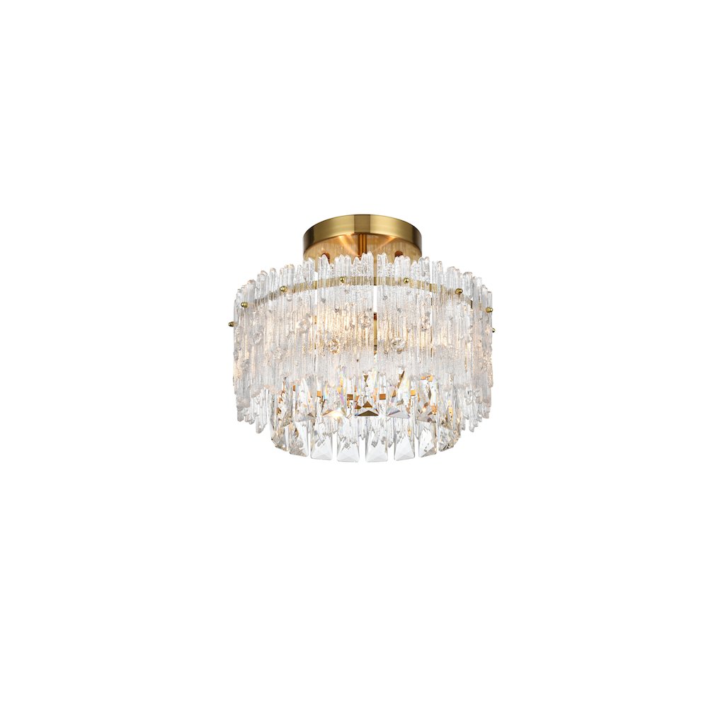 Emilia 12 inch Flush Mount in Satin Gold. Picture 3