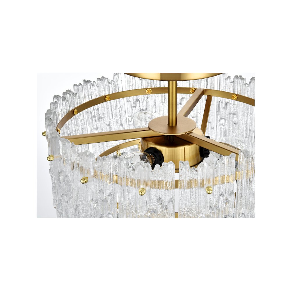 Emilia 12 inch Flush Mount in Satin Gold. Picture 5
