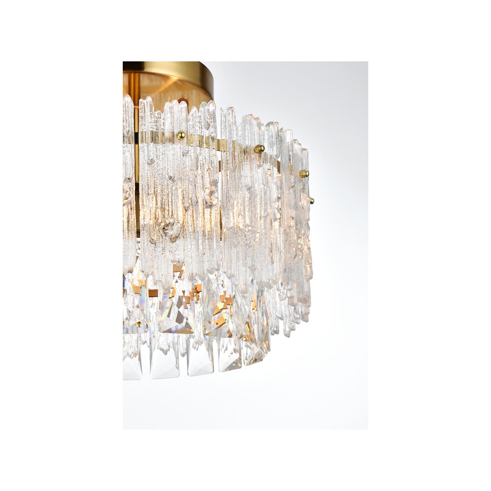 Emilia 12 inch Flush Mount in Satin Gold. Picture 6