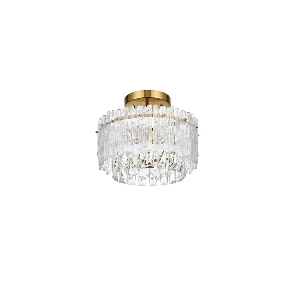 Emilia 12 inch Flush Mount in Satin Gold. Picture 7