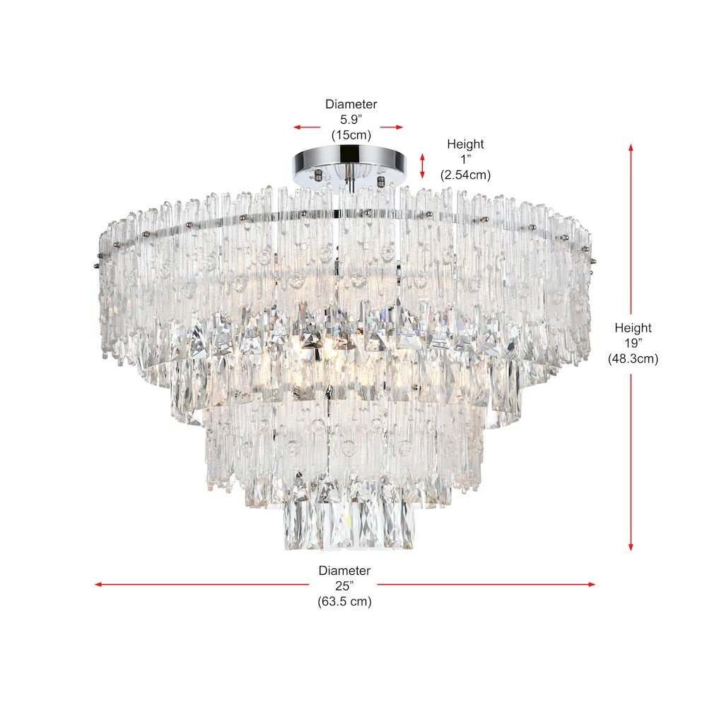 Emilia 25 inch Flush Mount in Chrome. Picture 8