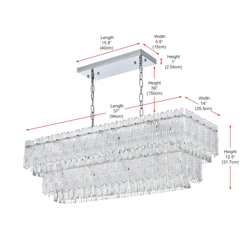 Emilia 37 inch Chandelier in Chrome. Picture 9