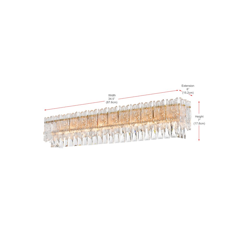Emilia 34.5 inch Wall Sconce in Satin Gold. Picture 8