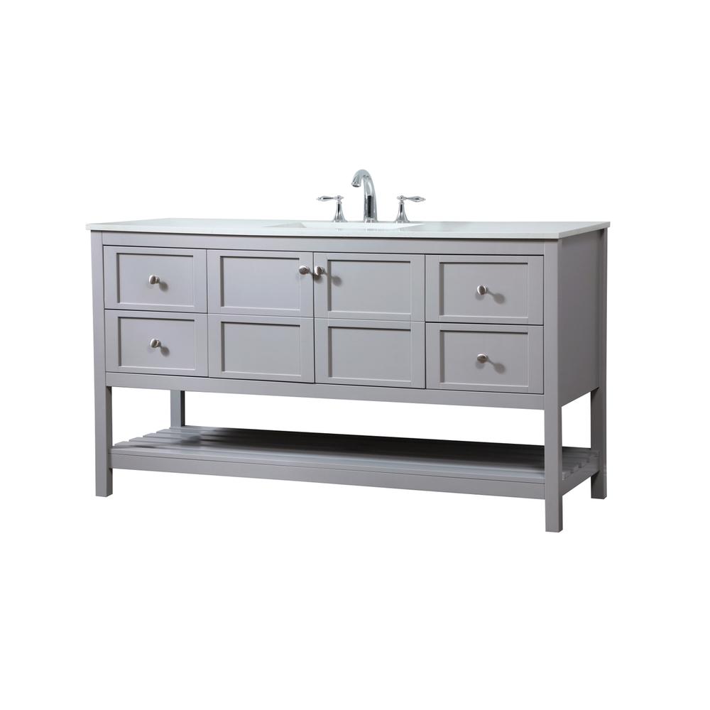 60 inch Single bathroom vanity in grey. Picture 7