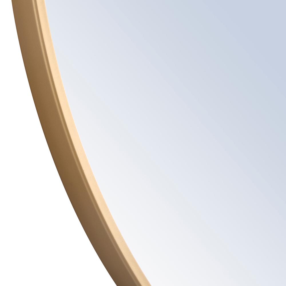 Metal frame Round Mirror 48 inch Brass finish. Picture 5