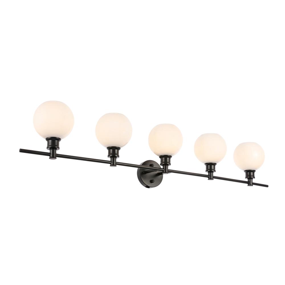 Collier 5 light Black and Frosted white glass Wall sconce. Picture 4