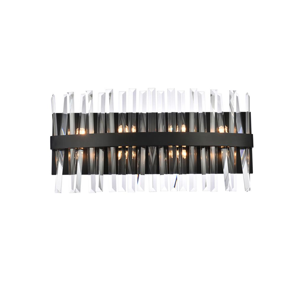 Serephina 24 inch crystal bath sconce in black. Picture 1