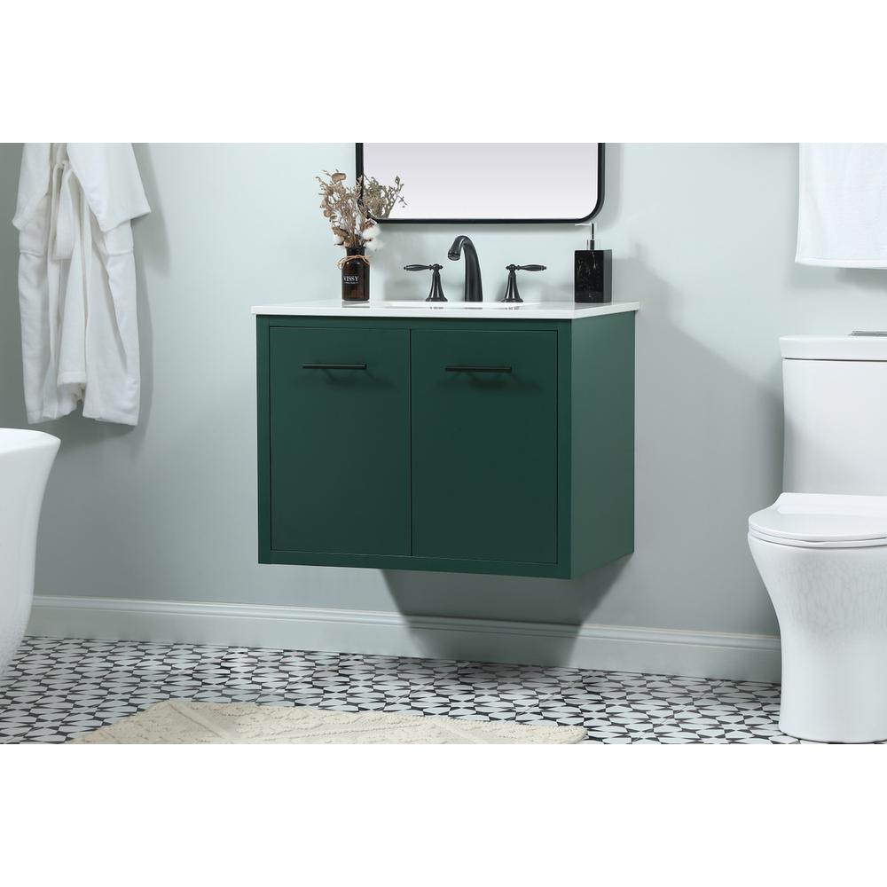 30 inch Single bathroom vanity in green. Picture 5