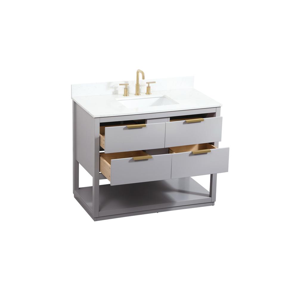 42 inch Single bathroom vanity in grey with backsplash. Picture 9