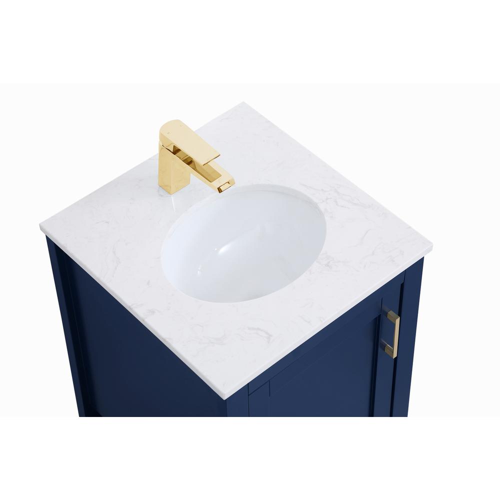 18 inch Single Bathroom Vanity in Blue. Picture 10