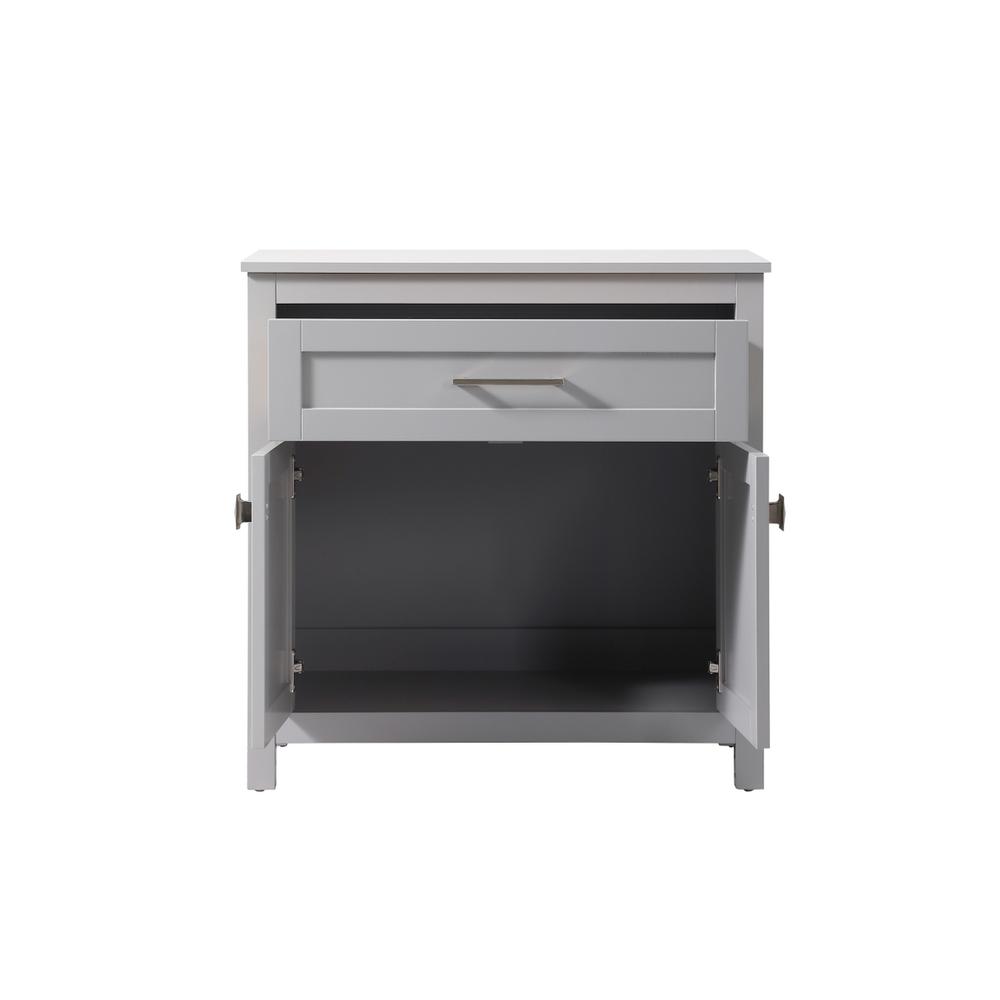 30 Inch Wide Bathroom Storage Freestanding Cabinet In Grey. Picture 4