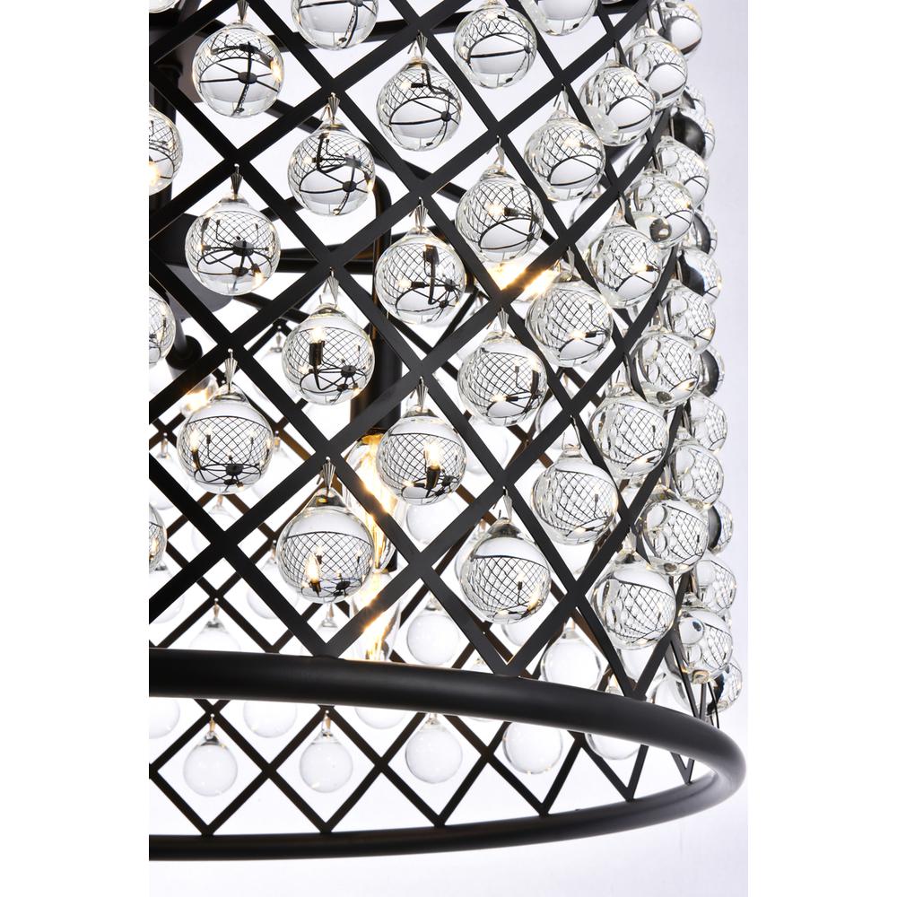 Madison 8 light Matte Black Chandelier Clear Royal Cut Crystal. Picture 4