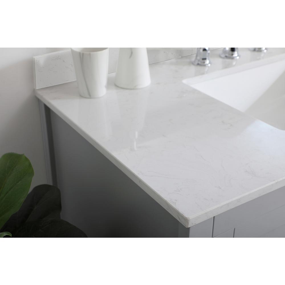42 inch Single Bathroom Vanity in Grey with Backsplash. Picture 4