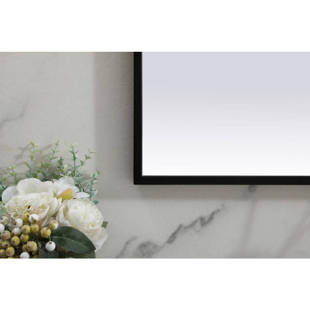 Metal Frame Arch Mirror 42x38 Inch in Black. Picture 5