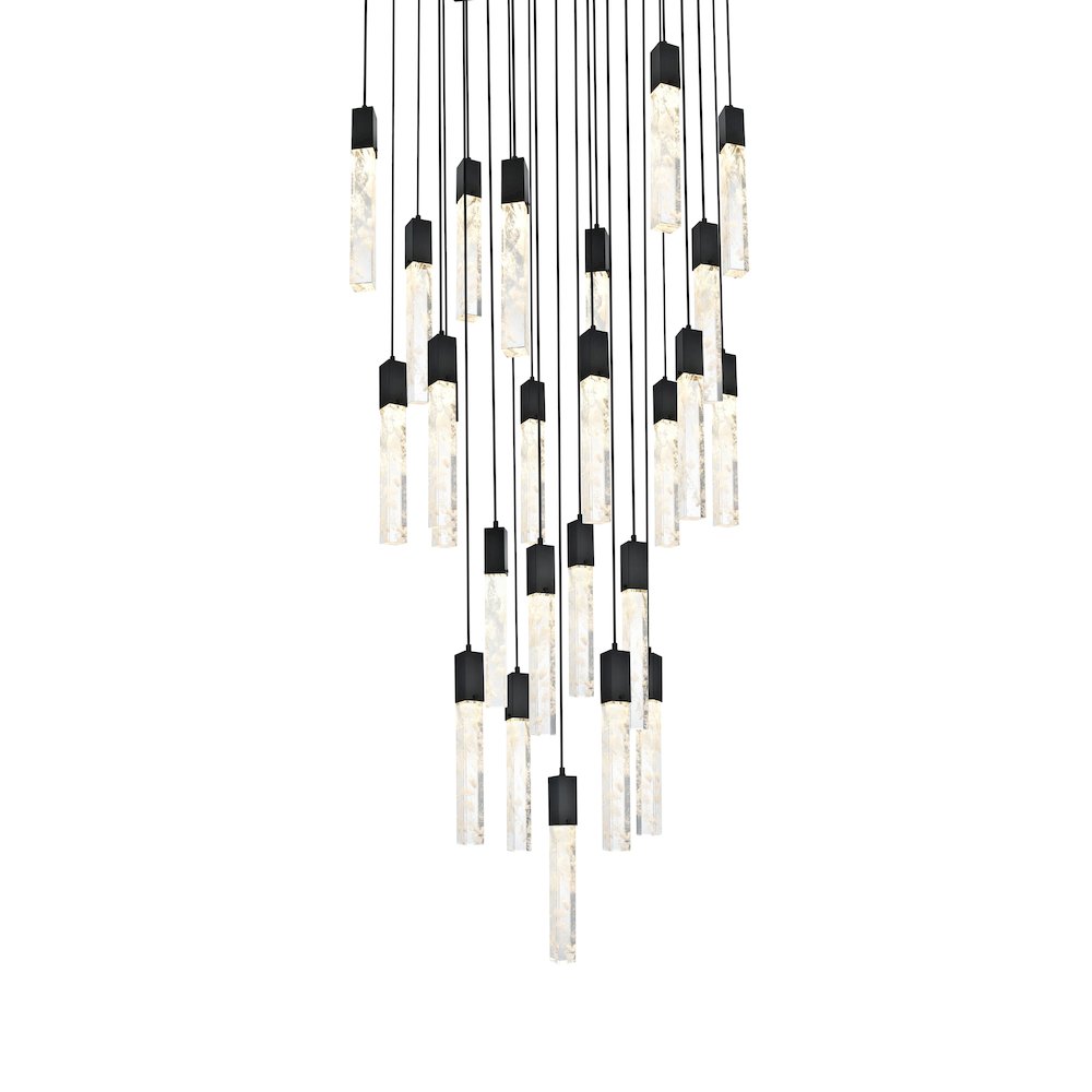 Aurora 36 inch Chandelier in Black. Picture 3